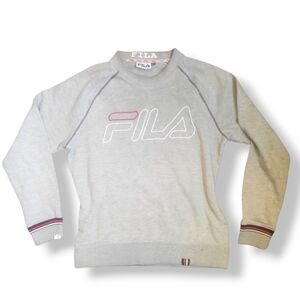 FILA - Men's Grey Logo Crew Neck Sweater Size Small